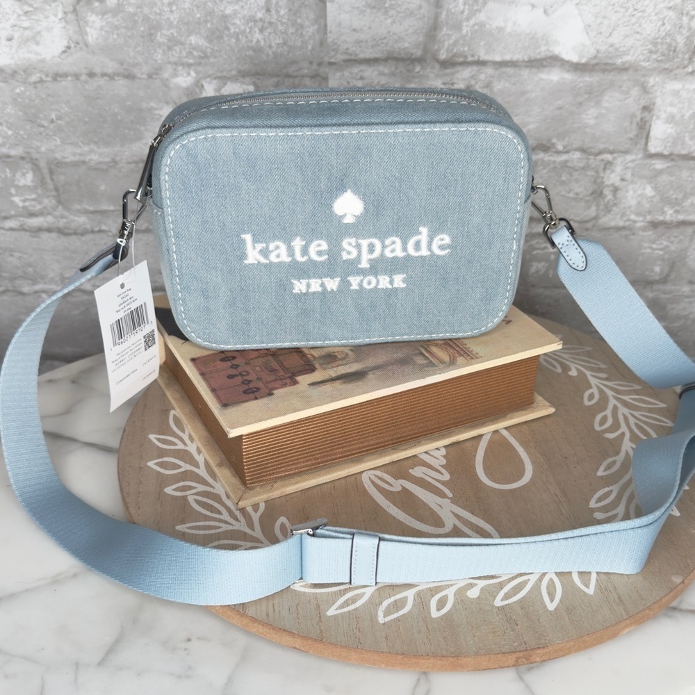 Kate Spade Oh Snap Denim Camera crossbody adjustable bag,perfect 4 shopping 🛍️